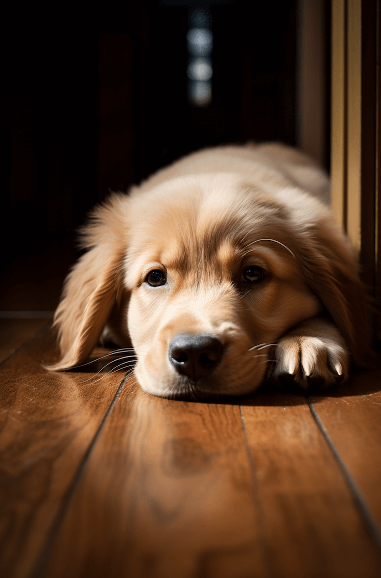 chiot labrador triste