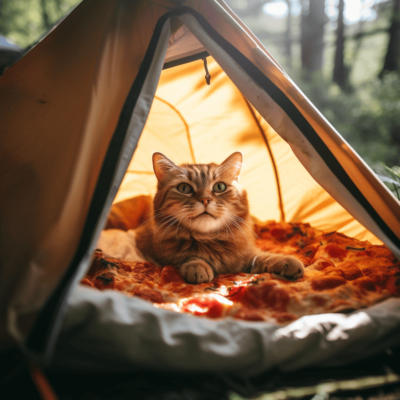 chat tente camping